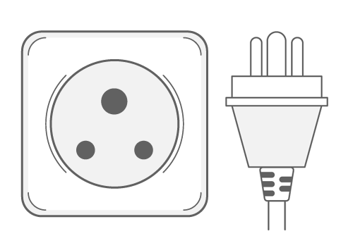 Type D power plug and socket