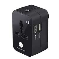 Universal travel adapter for Saint Pierre and Miquelon
